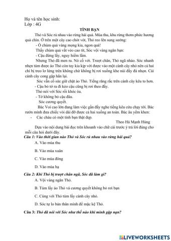 Phiếu ôn tập GHKI Tiếng Việt