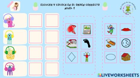 MEMORIA AUDITIVA nivel 1