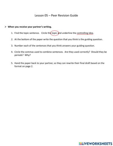 IELTS W1 - Lesson 05 Peer Revision