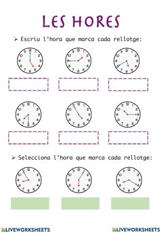 Les hores en català