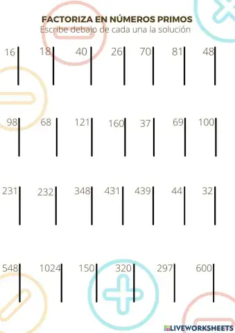 Factoriza en números primos