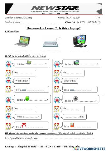 3A11-Lesson 2-Is this a laptop?