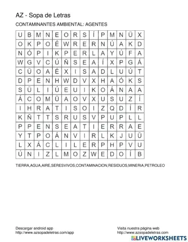 Contaminantes ambiental: agentes