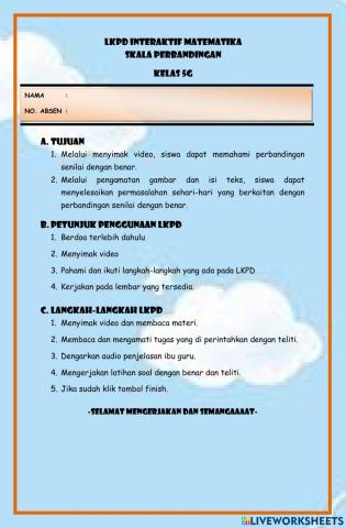 Lkpd interaktif matematika perbandingan