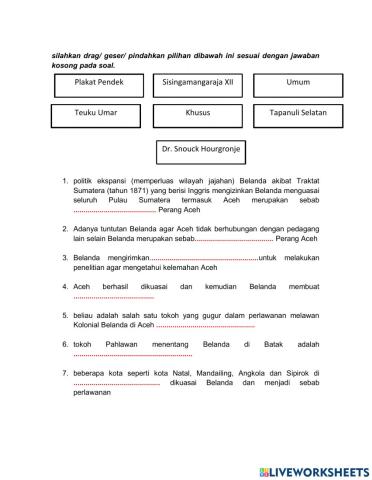 Perang Aceh dan Batak