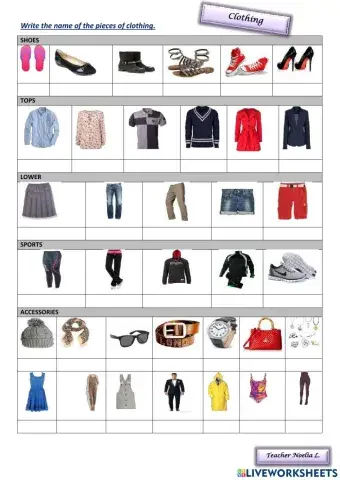 Clothing vocabulary