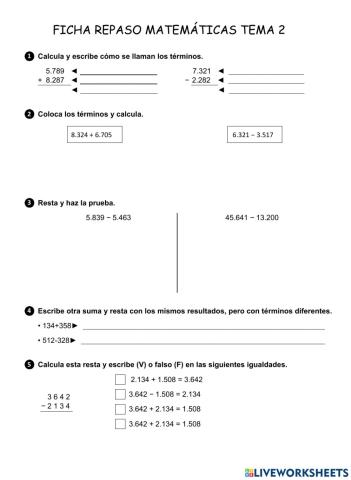 Ficha repaso matemáticas tema 2
