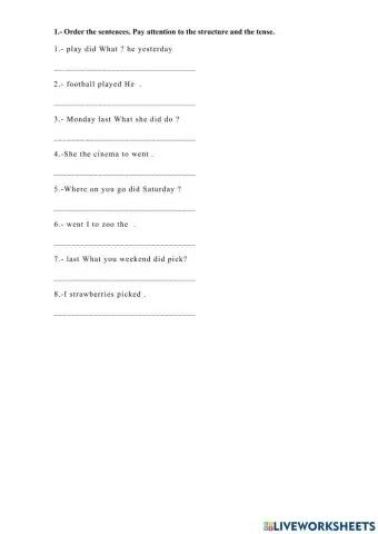 Past simple, order the sentences