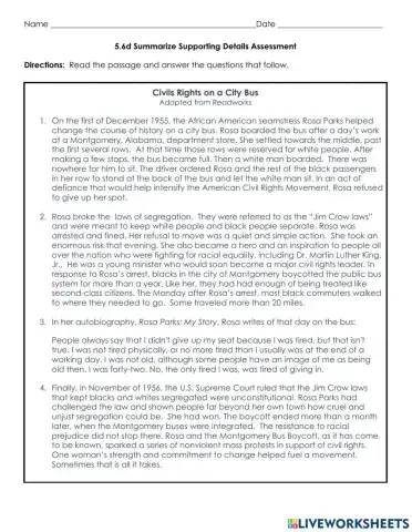 Summarizing Supporting Details