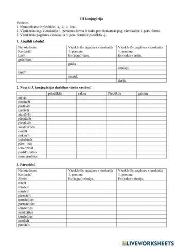 Darbības vārda 3. konjugācija