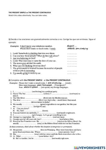 Present simple- continuous