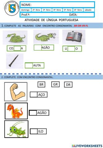 Encontro consonantal e vocálico