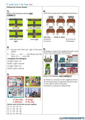 My town Multiple choice