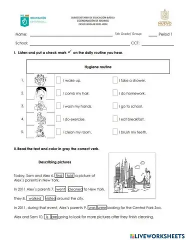 5th GRADE EXAM TRIMESTER 1