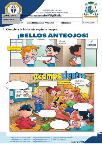 LA HISTORIETA 4° GRADO DE PRIMARIA