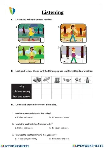 Listening worksheet