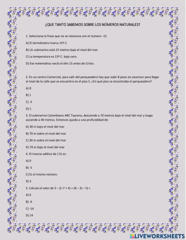 ¿QUE TANTO SABEMOS SOBRE LOS NÚMEROS NATURALES?