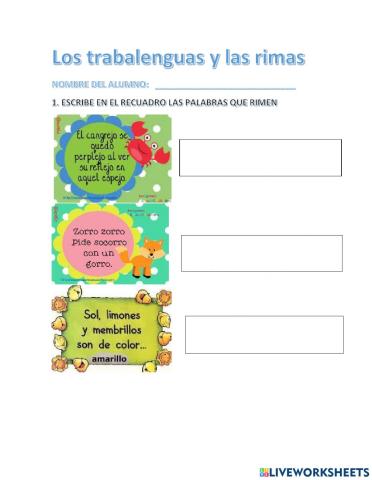 Los trabalenguas y las rimas