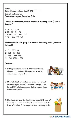 Ascending & Descending Order