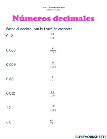 Cambiar de decimal a fracción