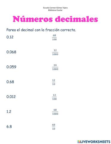 Cambiar de decimal a fracción