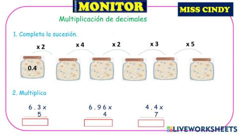 Multiplicación de decimales