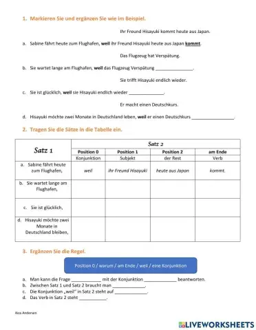 Die Konjunktion weil