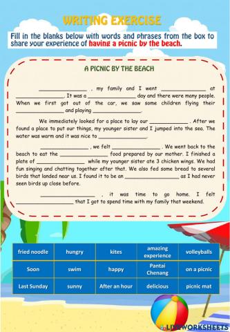 Writing (A picnic by the beach)