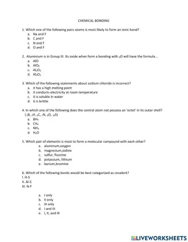 Chemical bonding