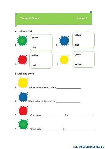 Theme 4 colors lesson 1-g3