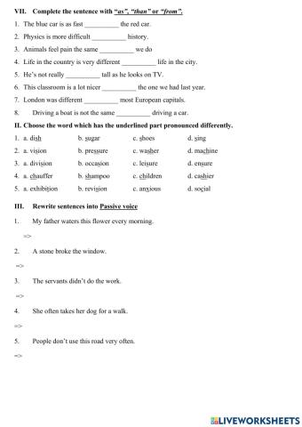 TA7 - Passive voice + Pronunciation Unit 4