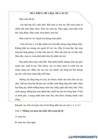 Giữa kì 1 lớp 5 môn tv