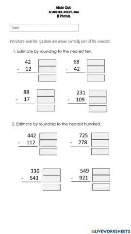Estimate by rounding
