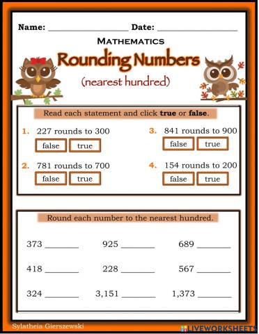 Rounding (nearest hundred)