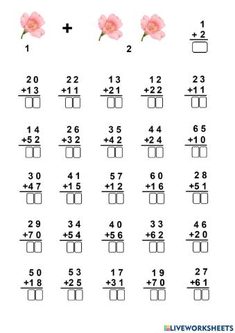 Sumas de dos cifras sin llevar