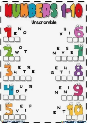 Unscramble the numbers