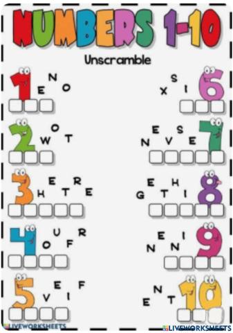 Unscramble the numbers