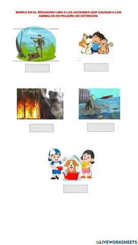 Acciones que causan a los animales en peligro de extincion