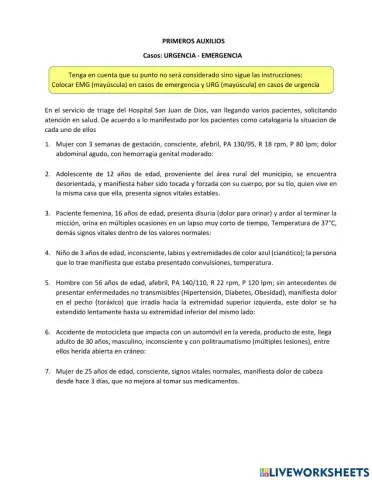 Caso: Emergencia-Urgencia