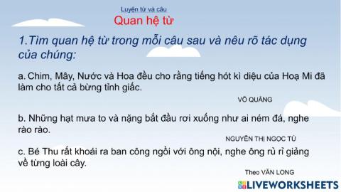 Quan hệ từ