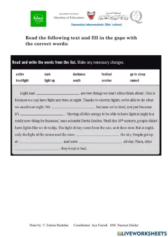 Unit3- secrets of the dark - reading filling gaps