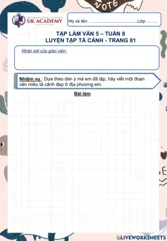 TLV 5 - Luyện tập tả cảnh - Trang 81