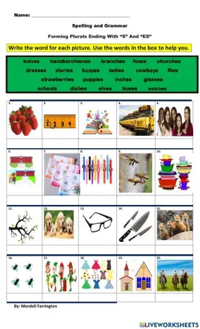 Spelling- Forming Plurals Ending With “S” and  “ES”