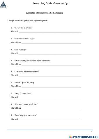 E9 - Reported speech