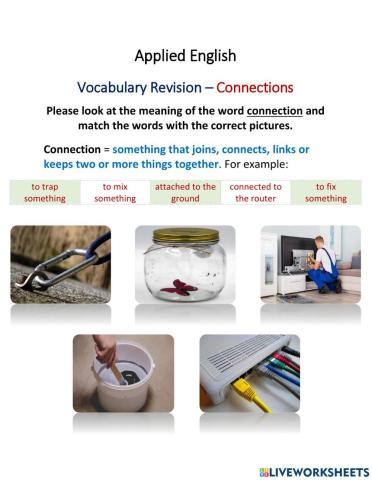 Applied English - Connections vocabulary words revision