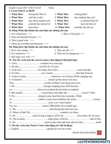 Grade 8- Unit 5 (cont)