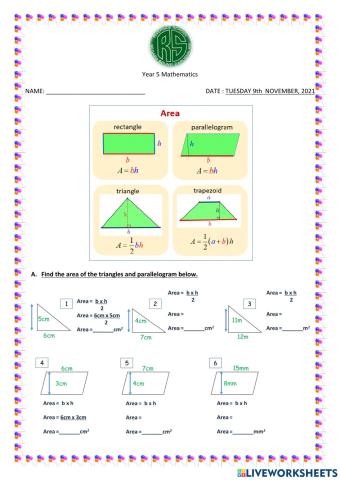 Year 5 Mathematics - Tuesday 9th November