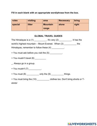 Global travel guides