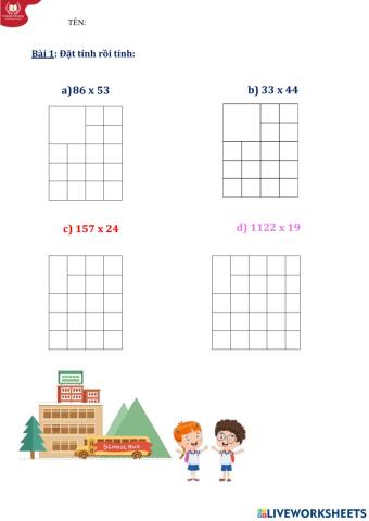 Nhân với số có hai chữ số