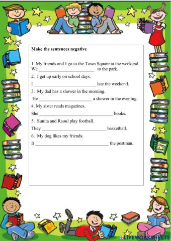 Present Simple Negative sentences